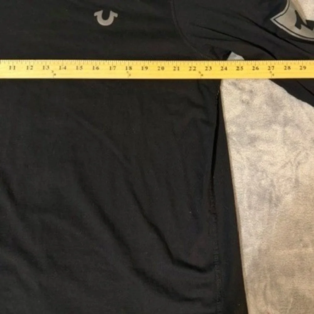True Religion‎ Mens XXXL Black Long Sleeve Graphic T-Shirt Spine Print Cotton